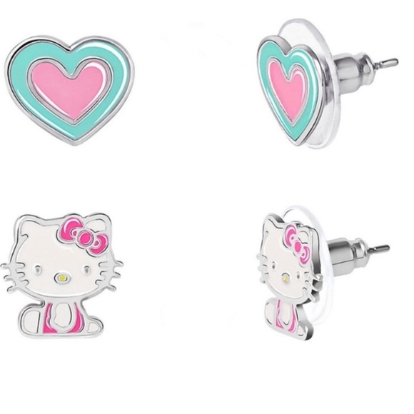 Hello Kitty Earring brass setting is a Silverstone comes with Stuff Toy as gift - Picture 2 of 4